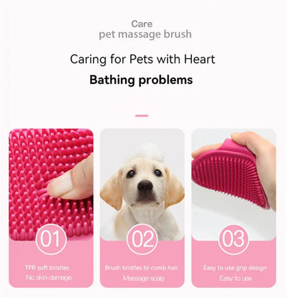 Soft Rubber Dog Cat Brush Hair Remover