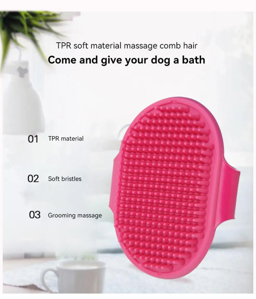 Soft Rubber Dog Cat Brush Hair Remover