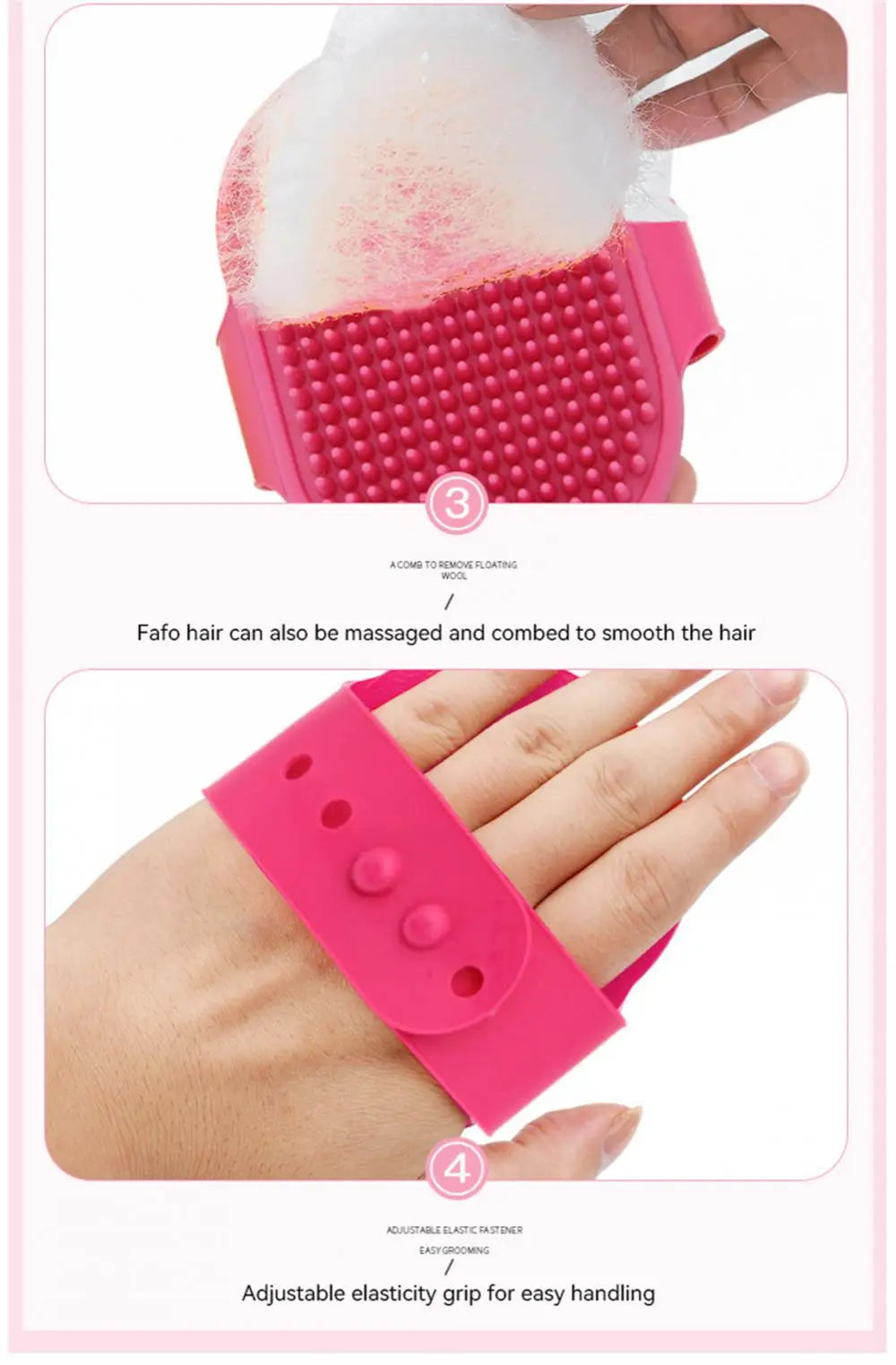 Soft Rubber Dog Cat Brush Hair Remover